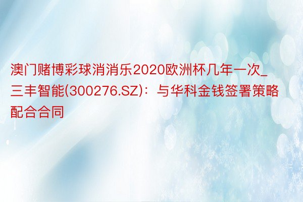 澳门赌博彩球消消乐2020欧洲杯几年一次_三丰智能(300276.SZ)：与华科金钱签署策略配合合同